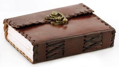 Customize Poetry Handmade Leather Journal Diary Notebook Sketchbook Book Handmade Paper with Cast Brass Lock - creativeleather
