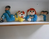 1977 Raggedy Ann & Raggedy Andy - Vintage Plastic Wall Hangings