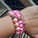 Pink Grapefruit Margarita Stretch Bracelets with Steel Accent Beads