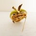 vintage 1970s green apple brooch pin. LA POMME VERTE.