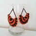 FREE SHiPPiNG Brown and orange  Ruffled Edge Crochet Earring,Lace Fashion