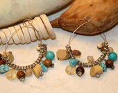 Multi-Color Beaded Hoop Earrings