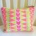 TRIBAL POUCH hand painted clutch handbag with leather- NEON pink