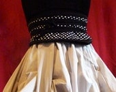 Modern Black and White Polka Dot Feminine Obi Tie Around Belt