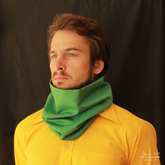 Mens Loop scarf - Cotton Satin reversible fashion scarf for men - gifts for men