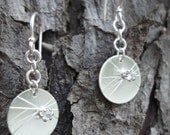 Single Starburst Silver Earrings