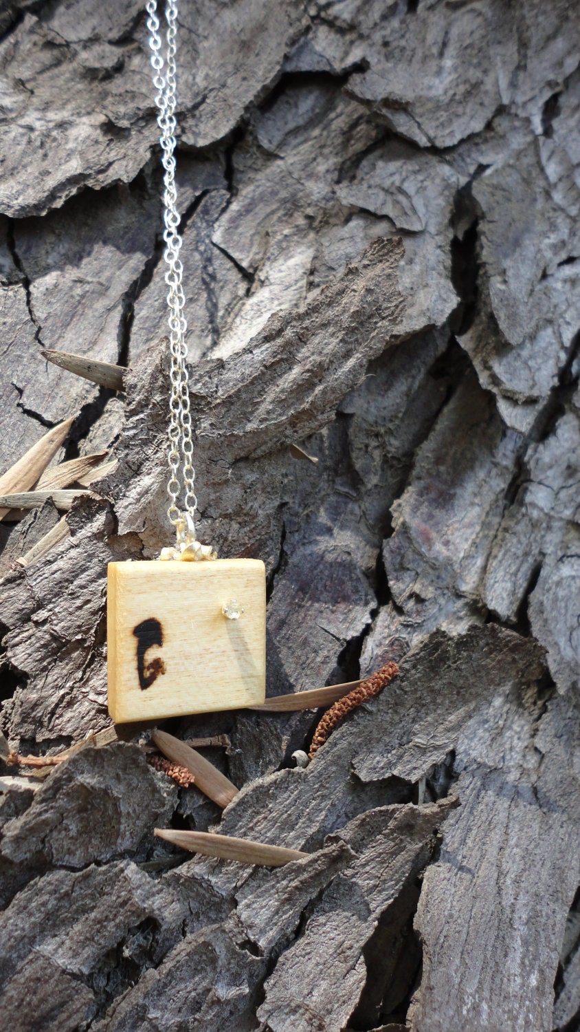 Little Shrooms Maple Wood and Silver Necklace