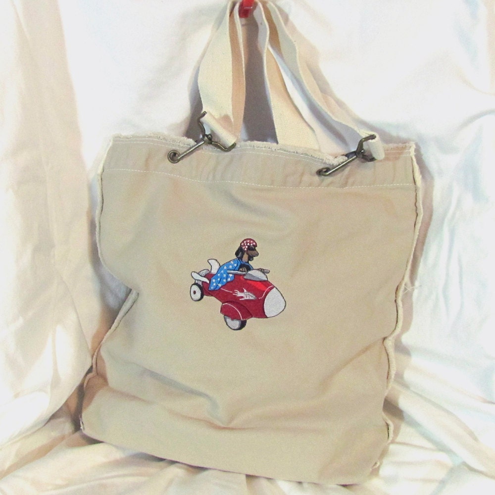 Radio Flyer Rocket  Embroidered Dog Tote