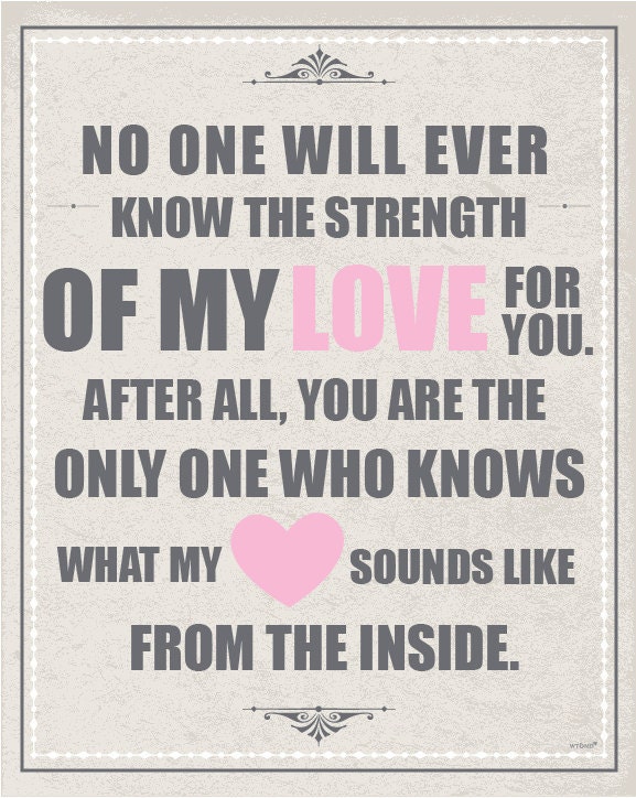 Strength of My Love, Nursery Art, NURSERY PRINT,  8 x 10- Childrens Decor, wall art