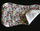 Flannel & Terrycloth Burp Cloth - Number Fun - FREE SHIPPING if ordered with another item -
