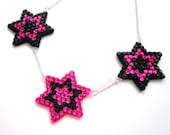 You Choose Your Colours 'You're a Star Necklace' - Triple Starburst Crystal Encrusted Sparkly Bling - Kitsch - Rockabilly - Geek Chic