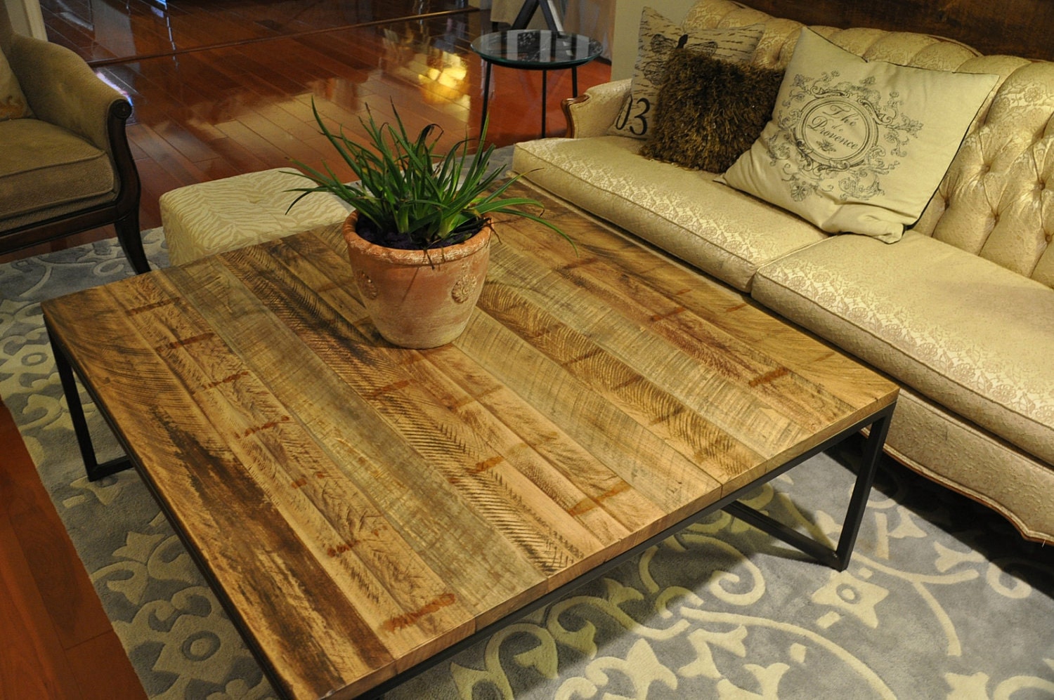 Fabian Coffee Table - Reclaimed Maple Wood and Iron