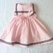 Pink and black baby sailor nautical dress, 12 months. Sleeveless, empire-waist, square sailor collar and a little black bow