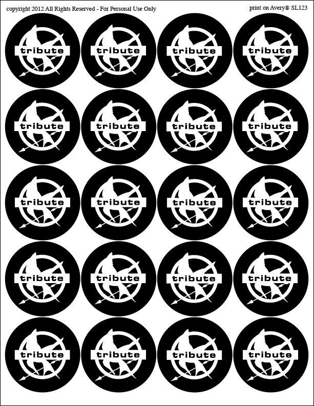 Mockingjay Tribute Sticker Sheet - Printable Hunger Games