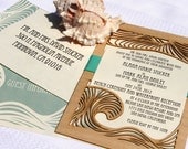 Beach Wedding Invitation and Response Card made from Wood and Paper - DEPOSIT LISTING