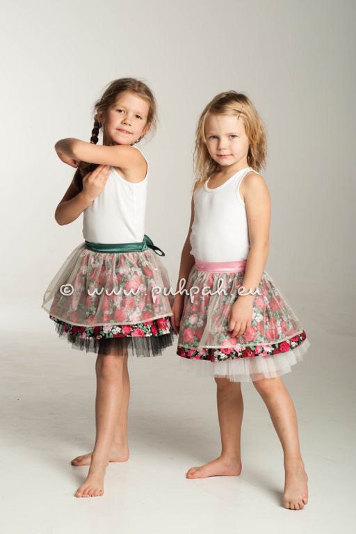Kids birthday skirt, children clothing, tutu pettiskirt inspired, White Buck - Girls designer party skirt (5 to 8 years) - unique item.