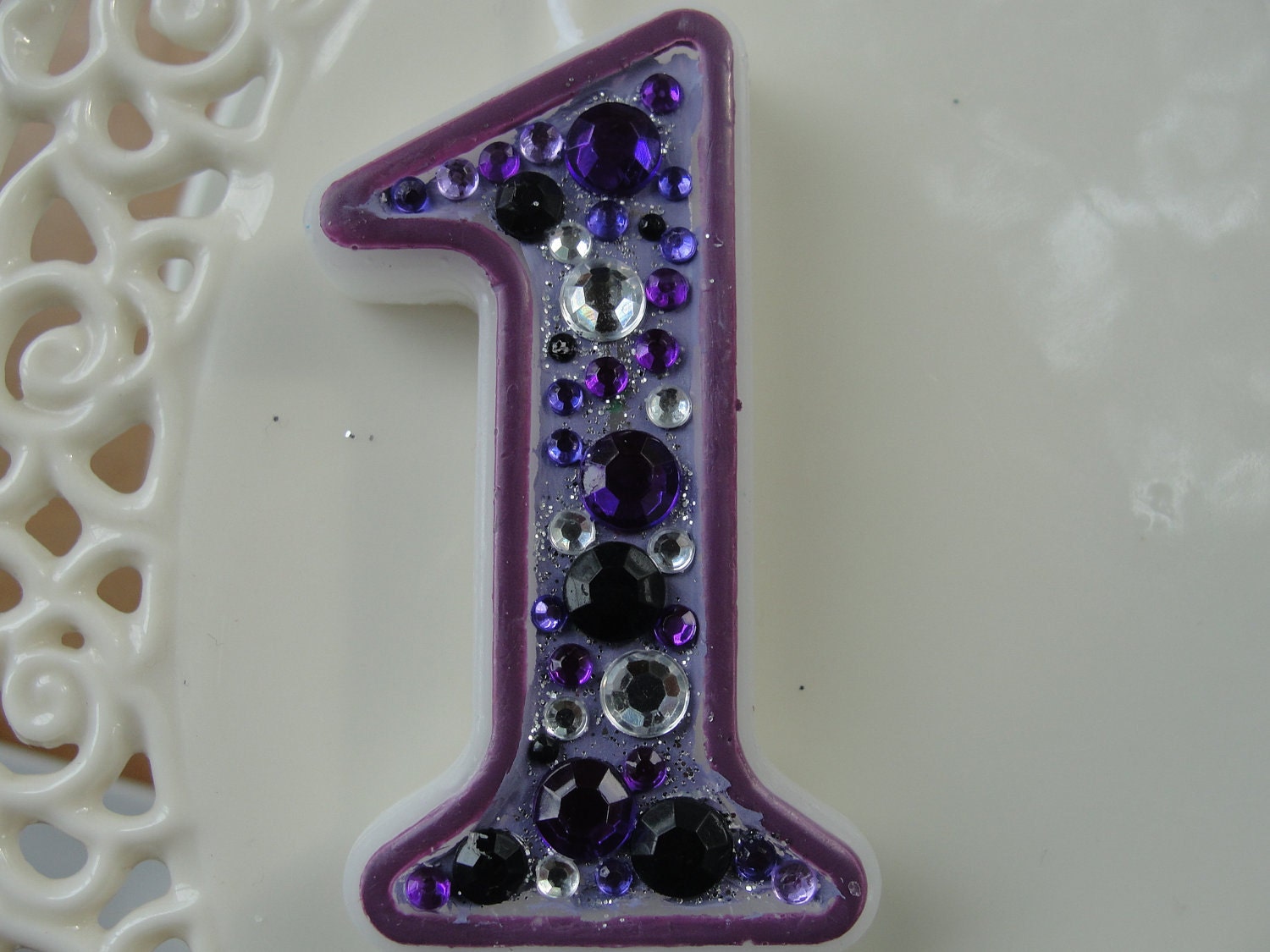 Birthday Candle - Blinged Out Number Candle - SINGLE DIGIT - Rhinestone, glitter, blingy number candles. Il_570xn