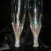 Custom designed handmade pair of champagne glasses with Czech rhinestones.