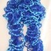 Hand knitted Dark Blue&Turquoise Blue Ruffled scarf by Arzus