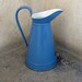 Blue French Antique Enamel Pitcher or Jug Large Very Good Condition