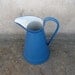 Blue French Antique Enamel Pitcher or Jug Large Very Good Condition