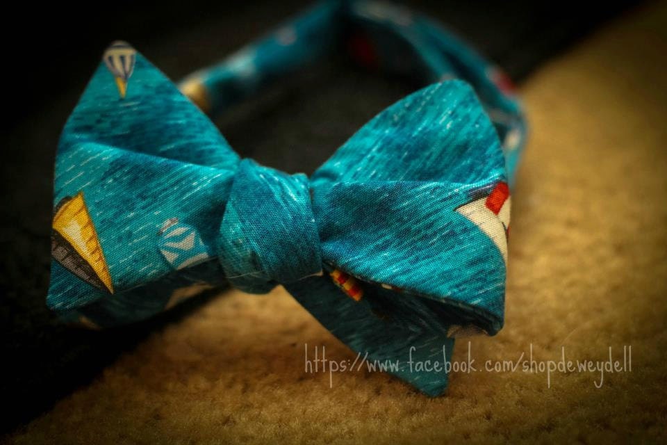 Ocean and Sailboat Bow Tie