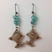 Fish And Chips Earrings with Turquoise Chip Beads