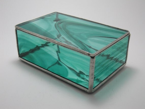 Teal Baroque Stained Glass Box, 4x6 (Made to Order)