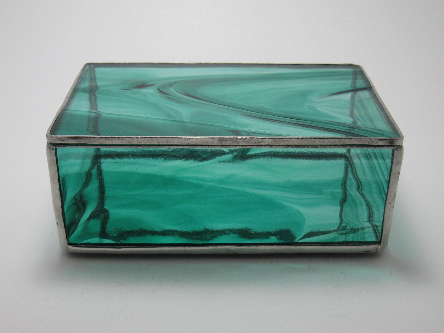 Teal Baroque Stained Glass Box, 4x6 (Made to Order)