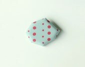 Color handmade Pink dots brooch, color block
