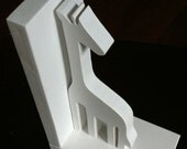 Pair of Modern White Giraffe Bookends - custom colors available