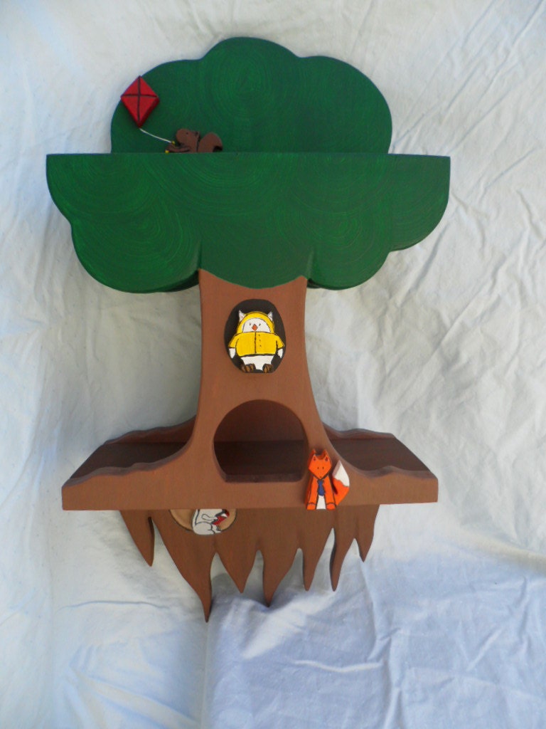 Woodland Animal Tree Shelf - customizations are welcome