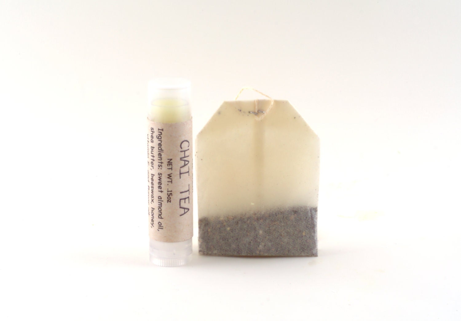 Chai Tea Lip Balm -  All Natural Beeswax and Organic Shea Butter - Lip Balm Tube