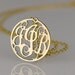 Monogram necklace - 1.25 inch Personalized Monogram - 925 Sterling silver 18k Gold Plated