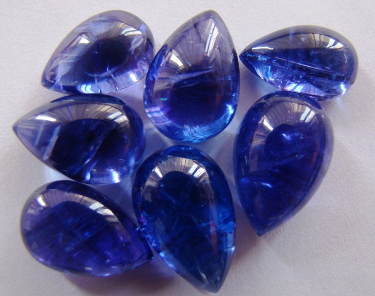 One Pieces of AA Tanzanite Pear shape cabochons 4 TO 5 Carats