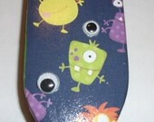 Little Monster Boar Bristle Hairbrush with Eyeballs-- Hand Painted and Papered