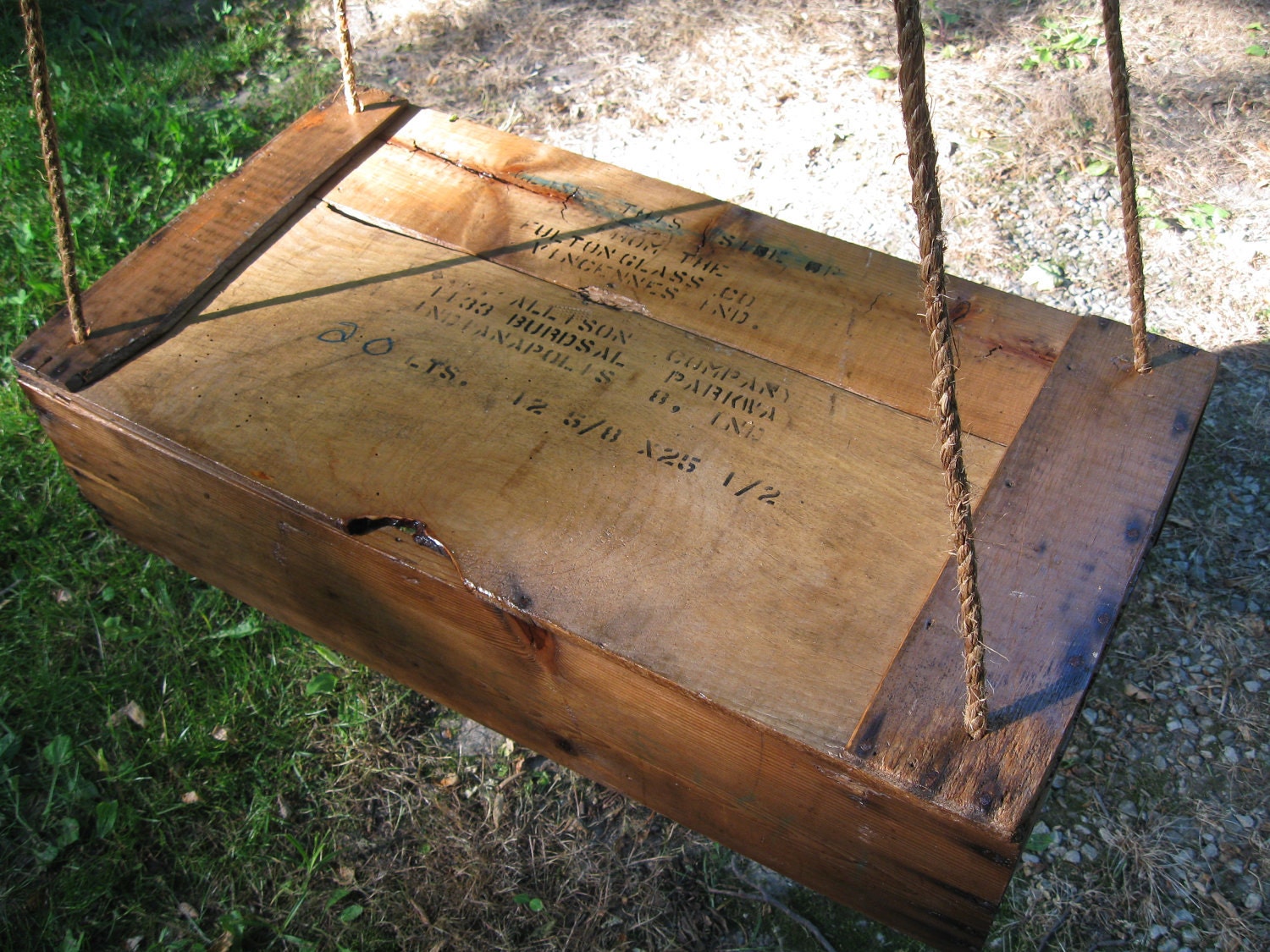 HANGING TABLE- over 2ft long,Barn Wood Crate, Repurposed Side Table, Home Decor, Bar, Man Cave, Christmas Gift, Office, Wedding Decor