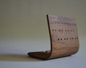 Small Teak Bent Ply Earring Holder