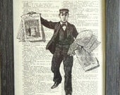Le petit parisien print on an vintage french dictionary page, dictionary print for your wall (95)
