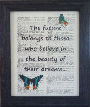 Quote print butterflies on an vintage french dictionary art page mixed media dictionary print for your wall(39)