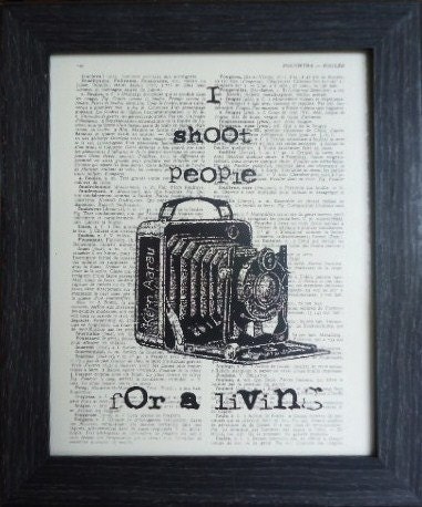 Free shipping today Funny Quote Print ANTIQUE CAMERA Print on an Vintage DICTIONARY Page Mixed Media Dictionary print for your wall (27)