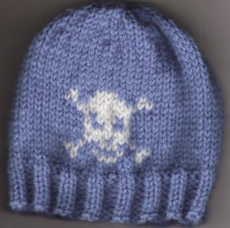 Baby Pirate HAND KNITTED beanie hat - Newborn - Many colours available