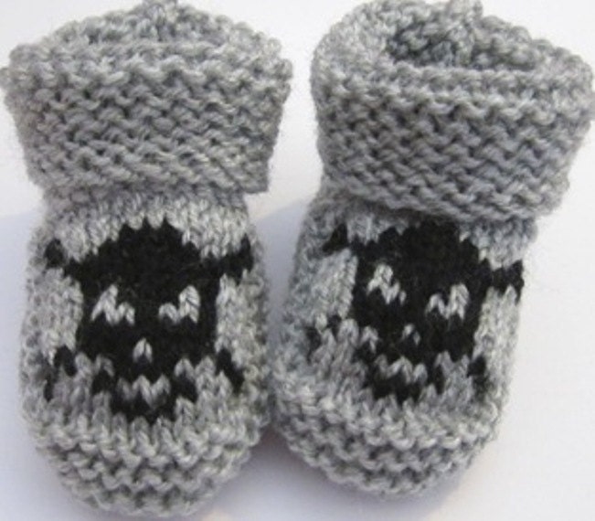 Baby Pirate HAND KNITTED booties - 12-18 months - Many colours available