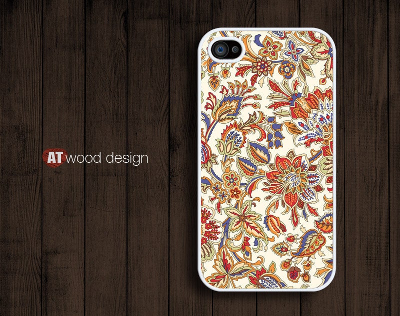iphone 4 case iphone 4s case iphone 4 cover  classical flower illustrator flower graphic design printing