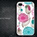 Hard case Rubber case iphone 4 case iphone 4s case New Iphone 5 case classic illustrator pink and blue flower graphic design printing