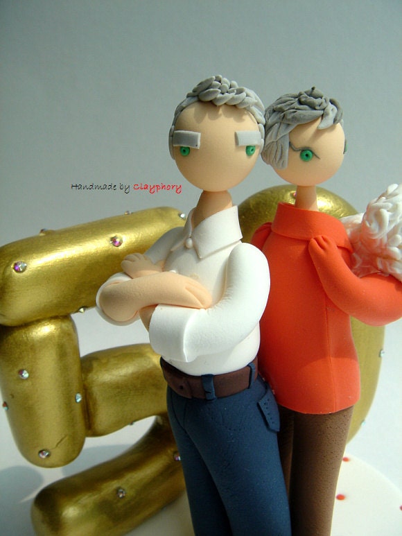 50th Wedding Anniversary customized cake topper