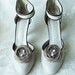 Beige Chiffon Roses Shoe Clips