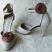 Cinnamon Brown Chiffon Roses Shoe Clips