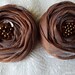 Cinnamon Brown Chiffon Roses Shoe Clips