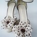 Cream With Brown Dots Flowers Shoe Clips